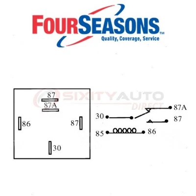 Four Seasons Engine Cooling Fan Motor Relay for 1988-1989 Buick Skyhawk - pd - Image 1 of 4