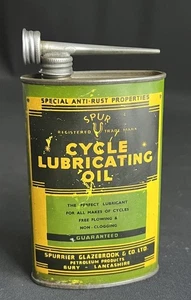 SPUR CYCLE LUBRICATING OIL CAN VINTAGE BICYCLE SHOP HUB GEAR OILER DISPLAY TIN - Picture 1 of 13