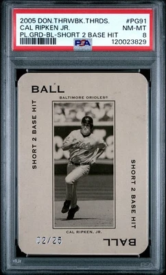 2005 DONRUSS THROWBACK THREADS POLO GROUNDS PG91 CAL RIPKEN JR. #/25 PSA 8 - Image 1 of 2