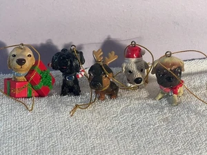 Christmas ornaments PVC set of 5 different dogs the dog artist AA610 - Foto 1 di 6