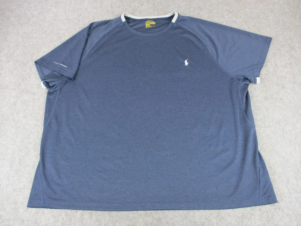 Рубашка мужская Polo Ralph Lauren 3XB синяя функциональная термостойкая спортивная с круглым вырезом - Изображение 1 из 4