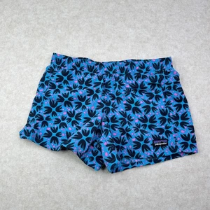 Patagonia Kids girls Blue Floral Nylon Baggies Shorts Size L Large 10-12 EUC - Picture 1 of 5