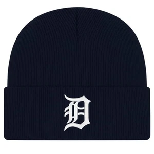 DETROIT TIGERS CLASSIC LICENSED NAVY BASEBALL CUFFED KNIT BEANIE HAT - Picture 1 of 5