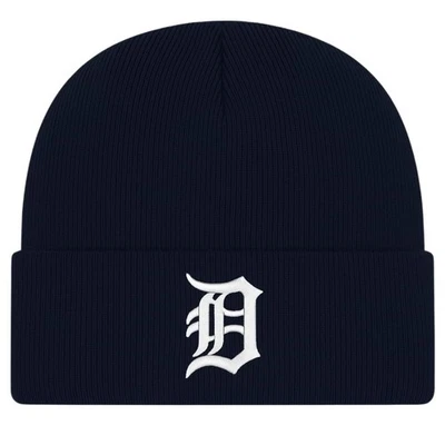 DETROIT TIGERS CLASSIC LICENSED NAVY BASEBALL CUFFED KNIT BEANIE HAT - Image 1 of 4
