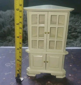 Dollhouse Miniature Corner Hutch kitchen Cabinet 1:12 inch scale Light Green - Picture 1 of 4