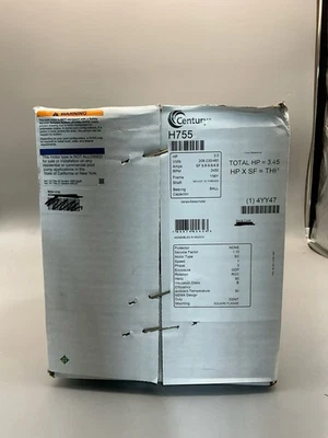 Century H755 Electric Motor 3 HP 3600 Rpm 3PH 208-230/460 Volt 56Y Frame - Image 1 of 3