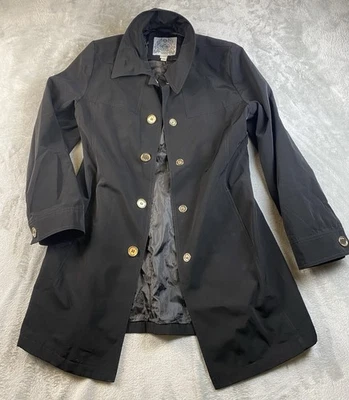 Gabardina Esprit para mujer negra Y2K chaqueta de lluvia ligera forrada talla grande Foto 1 de 4