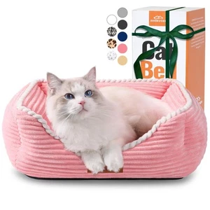 Cat Dog Bed for Pets, Rectangle Pet Bed Gift for Puppy and Kitten, Machine Wa... - Picture 1 of 6