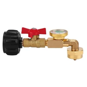 Propane Tank Elbow Refill Filler Adapter with Gauge Grill Tank For Bottle I9L6 - Picture 1 of 11