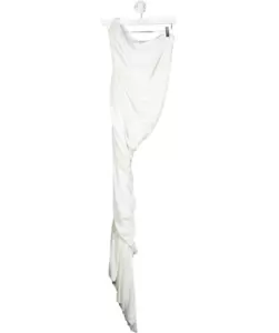 Norma Kamali White Diana One Shoulder Ruched Dress UK L - Picture 1 of 3