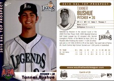 Tanner Bushue 2010 MultiAd South Atlantic League Top Prospects #6 Card