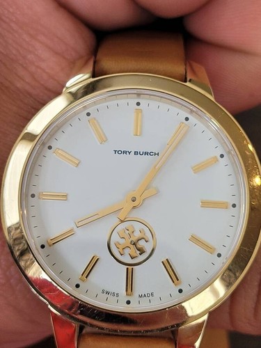 Tory Burch Collins Modello TB1214 Orologio Cinturino in Pelle Marrone