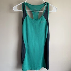 Nike Green Gray Racerback Active Athletic Tank Top Size Medium - Picture 1 of 5