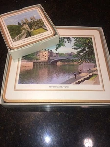 Vintage Pimpernel Fayreings 6 pc Coaster Placemat Set York UK Bootham Shambles - Picture 1 of 10