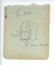 PHILADELPHIA RECORD CARTOONIST SKETCH JERRY DOYLE ON ALBUM PAGE