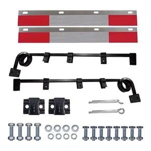 New Pair 2-Coiled Spring Loaded Truck Mud Flap Hangers w/ Reflector Kit Straight - Picture 1 of 5