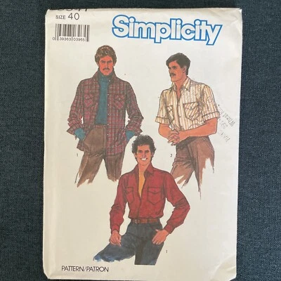 Simplicity 8541 Men’s Western Snap shirt Size 40 - Image 1 of 4