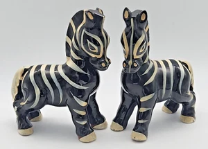 Vintage Pair of Wales Zebra Figurines -MCM -Redware -Japan -Original Sticker - Picture 1 of 22