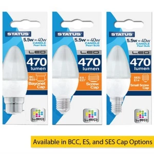 5.5W Warm White Retrofit LED Candle Light Bulb with Bayonet, SE or ES Screw Caps - Picture 1 of 3