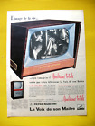 PUBLICITE DE PRESSE LA VOIX DE SON MAITRE TELEVISEUR AMBIANCE TOTALE AD 1958