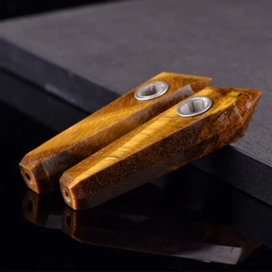 5Pcs Natural Tiger's Eye Jasper Quartz Crystal Smoking Pipe Healing Stone Smoker - Picture 1 of 22