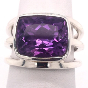 Amethyst Gemstone Gift Statement 925 Sterling Silver Handmade Ring All Size S591