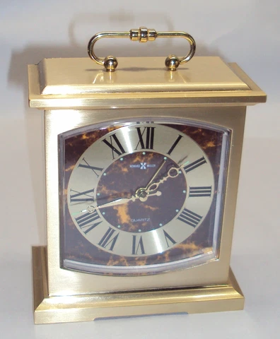 Vintage Howard Miller Quartz Brass Carriage Clock Mantle Desk Alarm 4RE603 Japan Cover