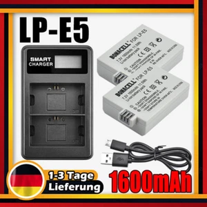 2x LP-E5 AKKU & LCD Dual Ladegerät Für Canon EOS 450D 500D 1000D Kiss X2 X3 T1i - Bild 1 von 10