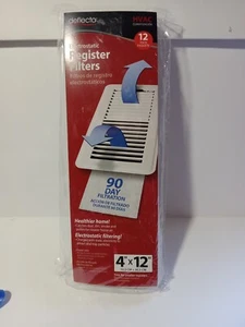 HVAC Register Filters Electrostatic, 90 day filtration 12 pack 4"x12" Deflecto - Picture 1 of 2
