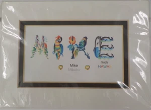 "MIKE MIKALA" LETTER ART PRINT ARTIST MATTHEW MOK LONG FENG ZHI 5X7 OLIVE MATTED - Picture 1 of 6