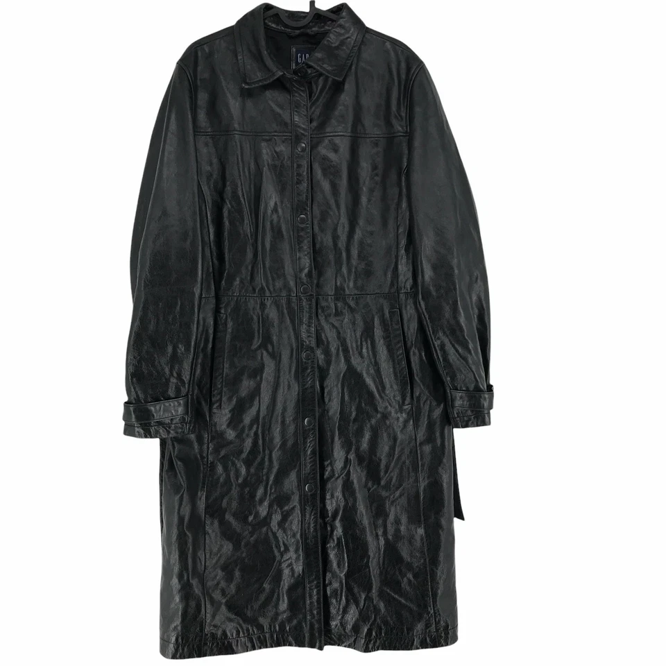 Chaqueta De Cuero Negra 100% GAP Talla L - Imagen 1 de 4