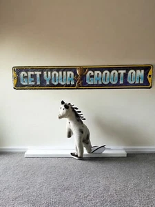 METAL SIGN Marvel Guardians Of The Galaxy Get Your Groot On 20" Long - Picture 1 of 4