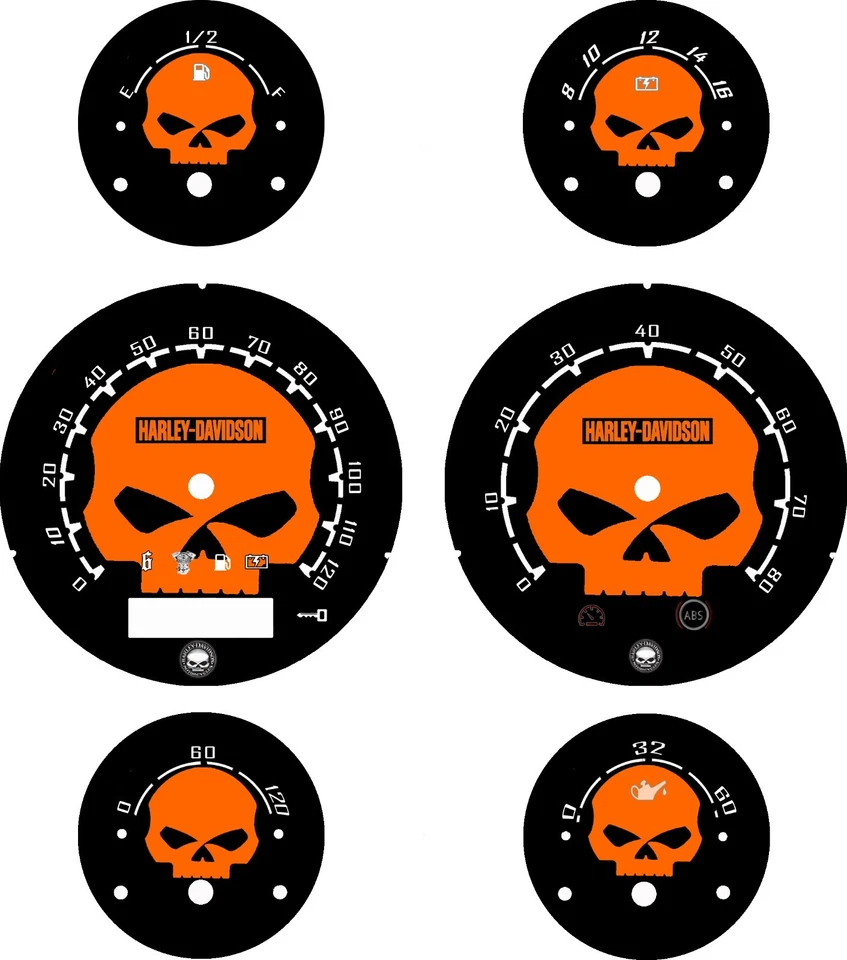 Harley Davidson ST Glide, FLTRX Road Glide placa frontal 2005-2013 HD calavera naranja Foto 1 de 1