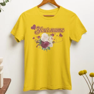 Personalised Custom Printed Your Name Flowers Spring T Shirt Floral Plant Gifts - Picture 1 of 22