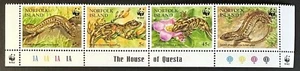 NORFOLK ISLAND 596 Lovely Mint NEVER Hinged MARGIN Strip SKINKS, GECKOS - Picture 1 of 1