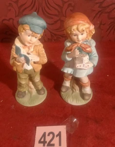 vintage Hummel style boy and girl porcelain figurines - Picture 1 of 3