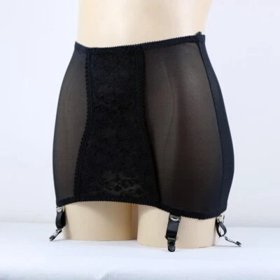 Luxallacki Open Bottom Girdles Lace Panel 6 Straps Garter Belt Underwear - Image 1 of 4