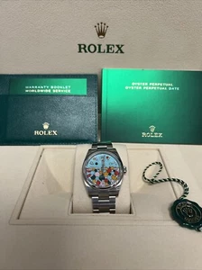 Rolex Oyster Perpetual 36 NEW 2024 Blue Celebration Dial Smooth bezel Oyster - Picture 1 of 3