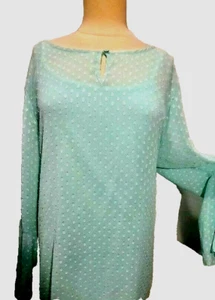 Blusa de 2 piezas verde espuma de mar talla grande - talla 3X - de Indigo Soul - Imagen 1 de 9