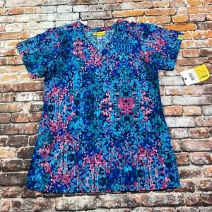 Wonder Wink Scrub Top Ladies XS Blue Nurse Workwear Womens - Picture 1 of 8