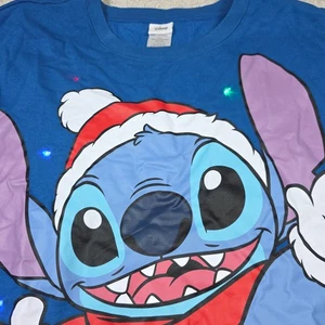 Disney Sweatshirt Damen 3XL blau Fleece Weihnachtsstich beleuchtet Junior funktioniert - Bild 1 von 5