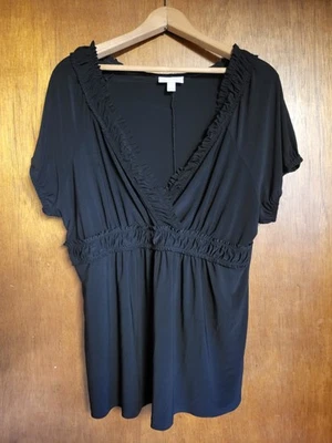 Camisa negra tejida elástica FASHION BUG talla XL  Foto 1 de 4