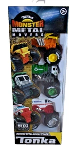 Tonka Truck Monster Metal Movers 3-Pack Garbage & Dump Truck Ambulance C1 - Picture 1 of 4