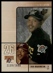 2000 SPx #183 Rico Washington SN,RC #/1600 Pittsburgh Pirates - Picture 1 of 2