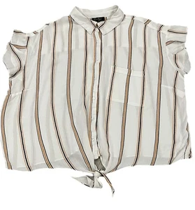 Jessica Simpson Rhea Style Striped Tie Front Top Blouse Women's Size 2x - Picture 1 of 10