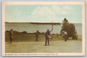 1951 St. Andrews, New Brunswick CA Algonquin Golf Course Harbor Canada Postcard - Picture 1 of 3