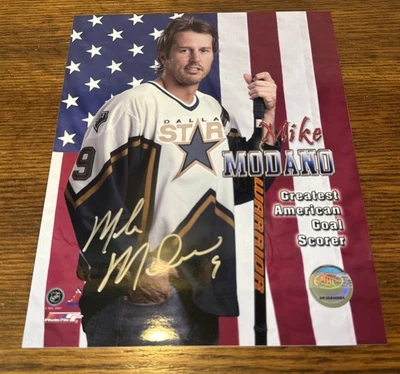 Mike Modano Signed Dallas Stars 8x10 Photo Autographed NHL HOF Legendary Picture - Image 1 of 4