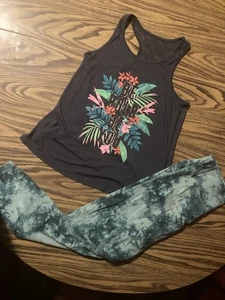 Girls Clothing Lot Size 14 Tank Top & Legging - Picture 1 of 1