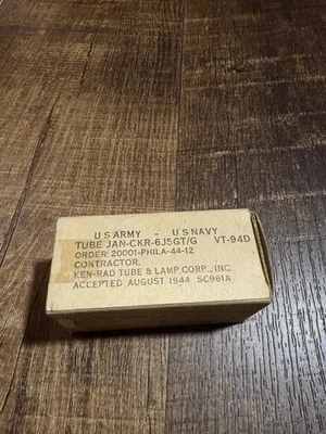 Nuevo de Lote Antiguo 1944 Ken-Rad JAN-CKR 6J5GT/G VT-94D Tubo de Vacío - Sellado Segunda Guerra Mundial Contrato de la Marina Foto 1 de 3