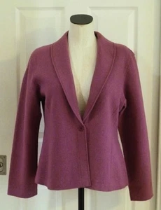 Chaqueta Blazer Eileen Fisher Bonita Rosa Lana Hervida Forma de Un Botón M $498 Usada en Excelente Condición - Imagen 1 de 11